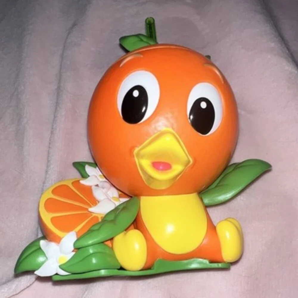 Disney Parks Orange Bird Citrus Figure Container w/ Straw